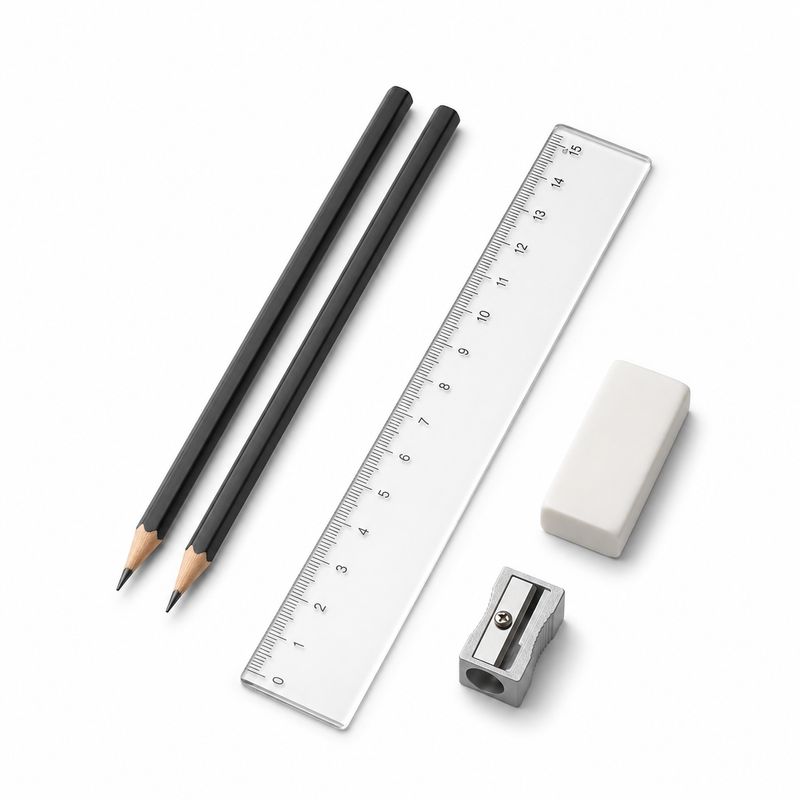 Basic School Pencil Case Essentials Set 5 Pieces