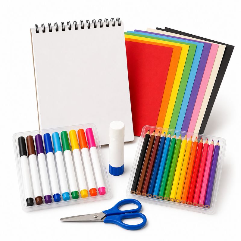 School Art Project Kit for Drawing and Crafts