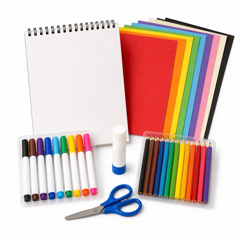 School Art Project Kit for Drawing and Crafts