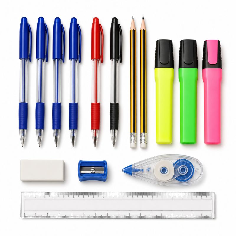 High School Pencil Case Essentials Set 15 Pieces