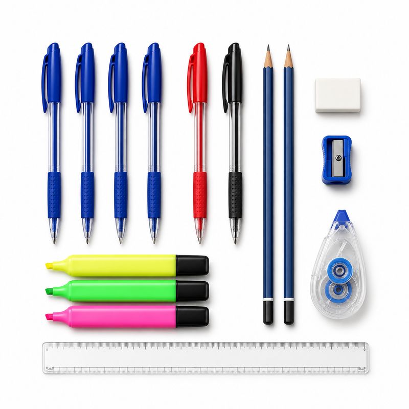 High School Pencil Case Essentials Set 15 Pieces