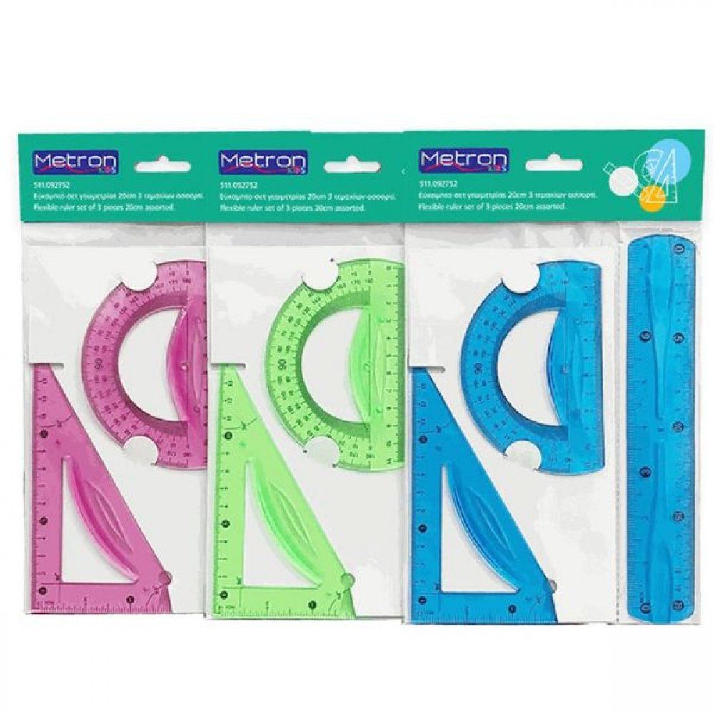 Metron Kids Flexible Geometry Set 20cm 3 Pieces