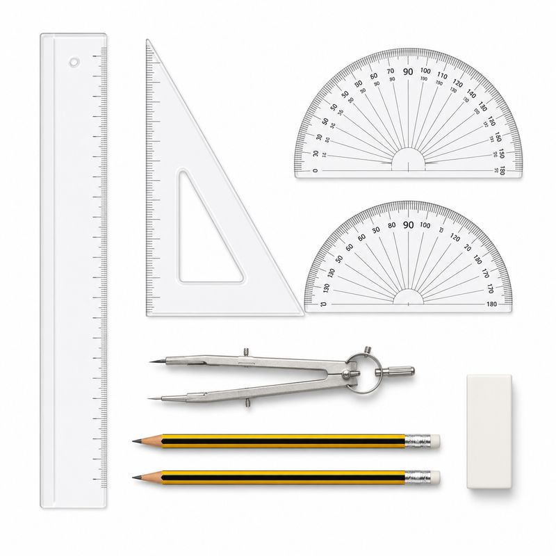 School Geometry Set with 5 Essentials