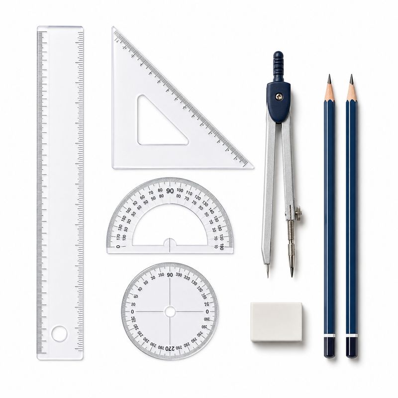 School Geometry Set with 5 Essentials
