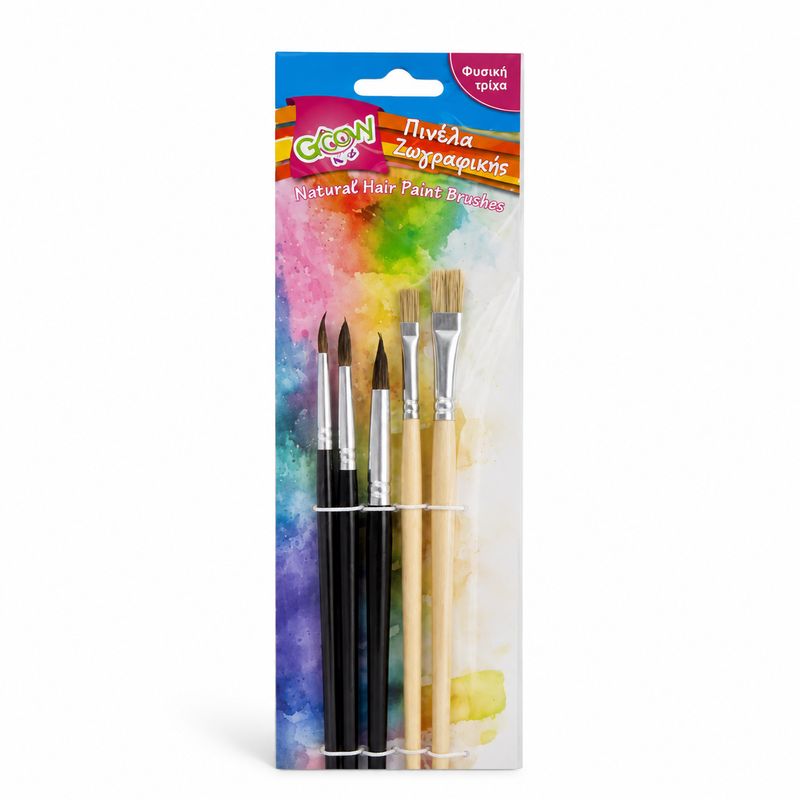 Groovy Natural Hair Painting Brush Set 5 Pieces