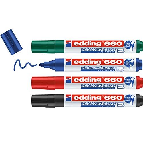 edding 660 Whiteboard Marker Set 1.5-3mm 4 Colours edding 660 Whiteboard Marker Set 1.5-3mm 4 Colours
