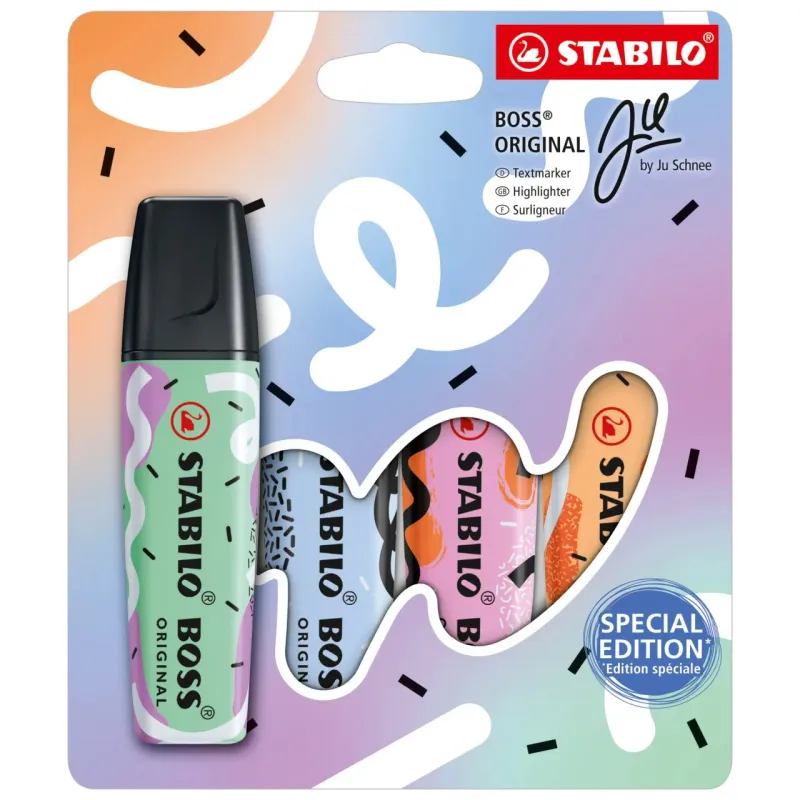 STABILO BOSS ORIGINAL Pastel Highlighter Set 4 Pieces