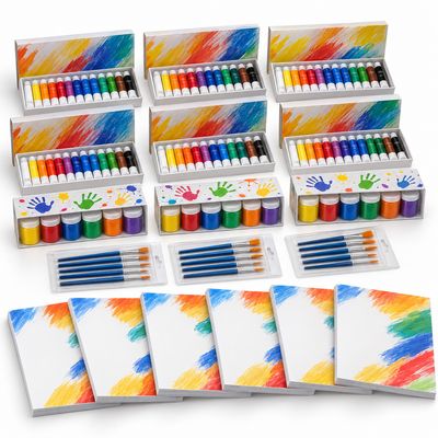 KDAP Painting Pack with Tempera and Brushes 18 Items