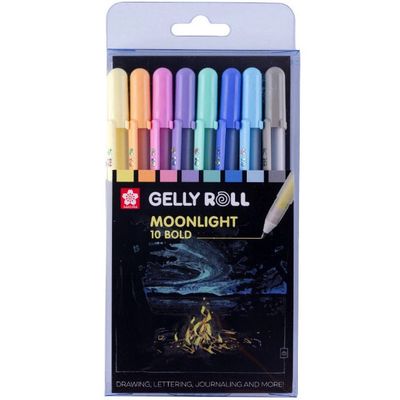 Sakura Gelly Roll Moonlight Pastel 10 Bold Gel Pens Set of 8