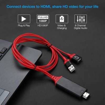 Cable 6FT HDMI Duplica tu telefono al TV compatible con iOS y Android a 1080P HDTV