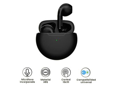 Audífonos Bluetooth Pro 6 - Negro Touch inalámbricos