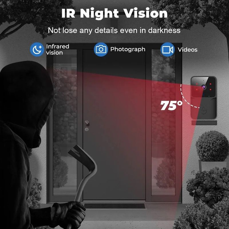 WiFi Timbre con Cámara  Visión nocturna Smart Video Cámara de seguridad para el hogar