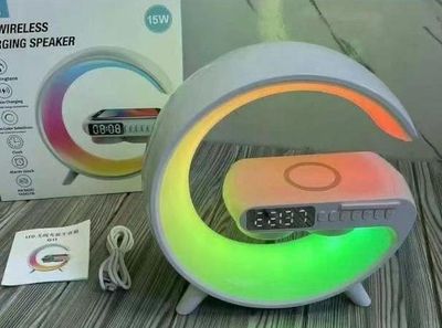 Altavoz inalámbrico cargador magnetico, Bluetooth LED con despertador tamaño Grande