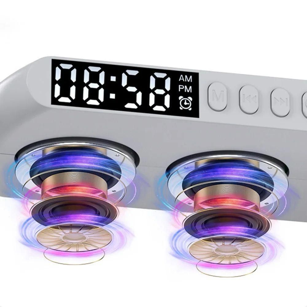 Altavoz inalámbrico cargador magnetico, Bluetooth LED con despertador tamaño Grande