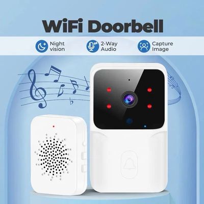 WiFi Timbre con Cámara de Seguridad Visión nocturna Smart Video para el hogar HD color blanco