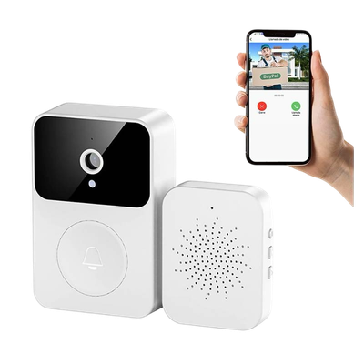 WiFi Timbre con Cámara de Seguridad Visión nocturna Smart Video para el hogar HD color blanco