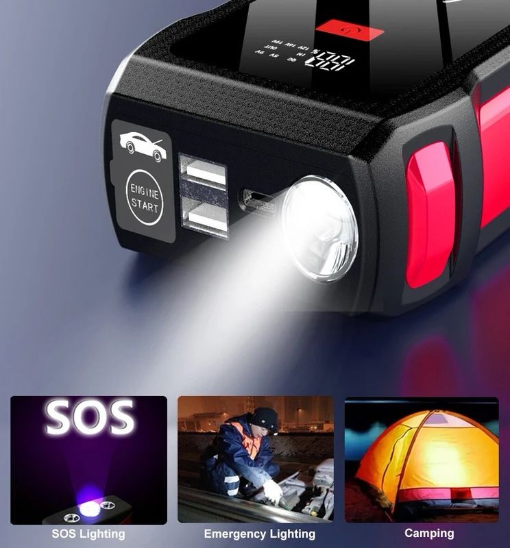 Arranque de salto de batería 12V Jump starter con compresor de aire 30000MAH Batería Power Booster Paquete de energía móvil