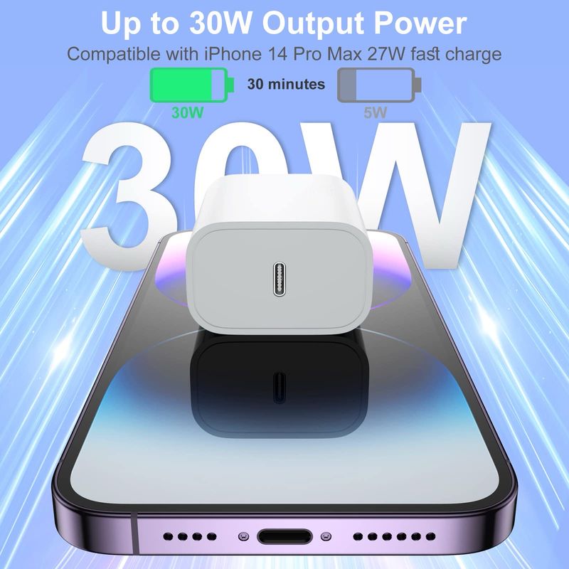 Cargador Rápido 30W Tipo Lightning para iPhone | Carga Potente y Segura para iOS