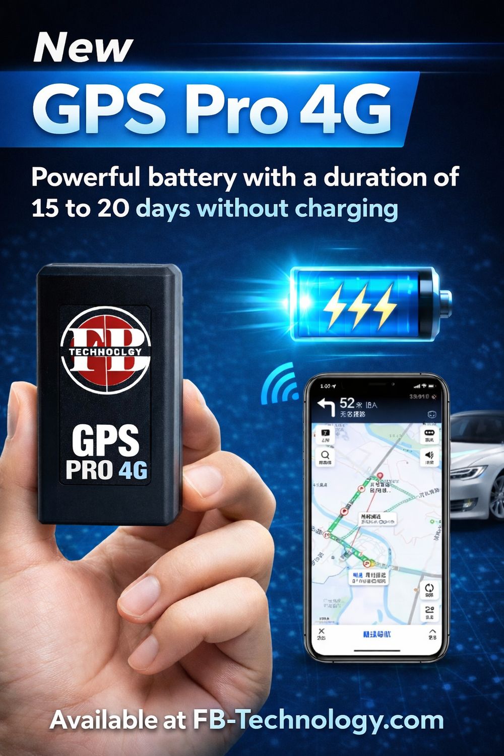 GPS Localizador Pro 4G | Compatible con iPhone y Android | Seguimiento en Tiempo Real