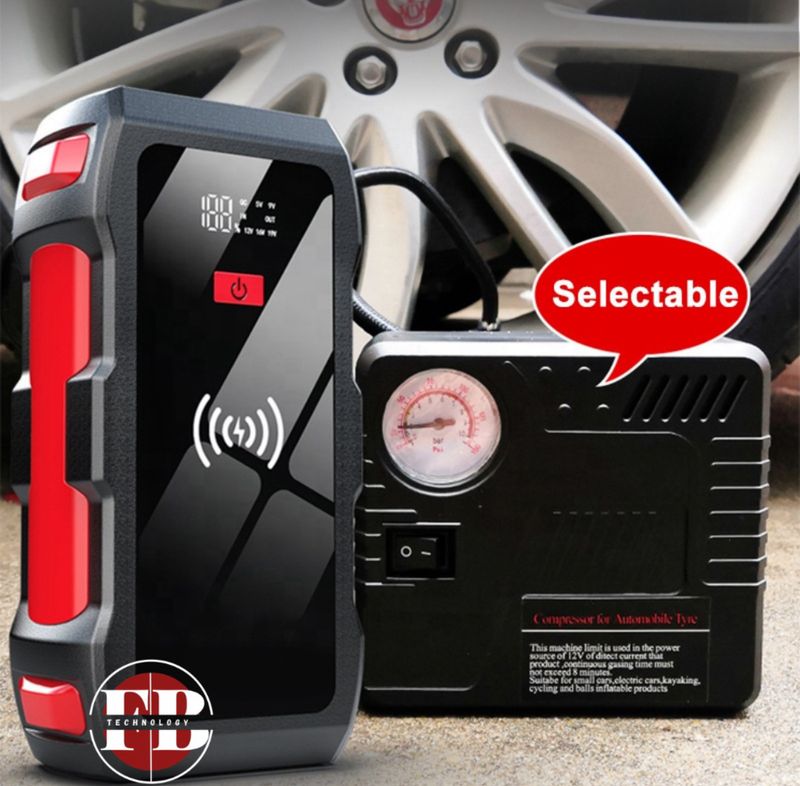 Arranque de salto de batería 12V Jump starter con compresor 30000MAH Batería