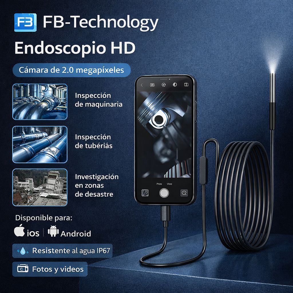 Endoscopio HD Industrial de Alta Precisión para Inspecciones Profesionales