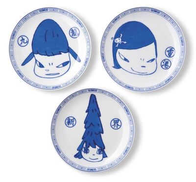 Yoshitomo Nara LIFE IS ONLY ONE Porcelain Plates