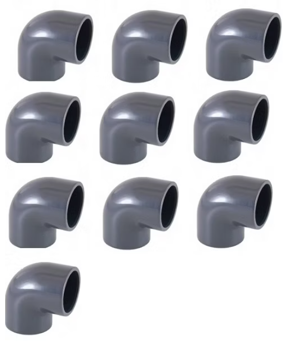 PVC Winkel 90° mit Klebemuffen DN 40 d =50 Vorteilspack 10 Stück
