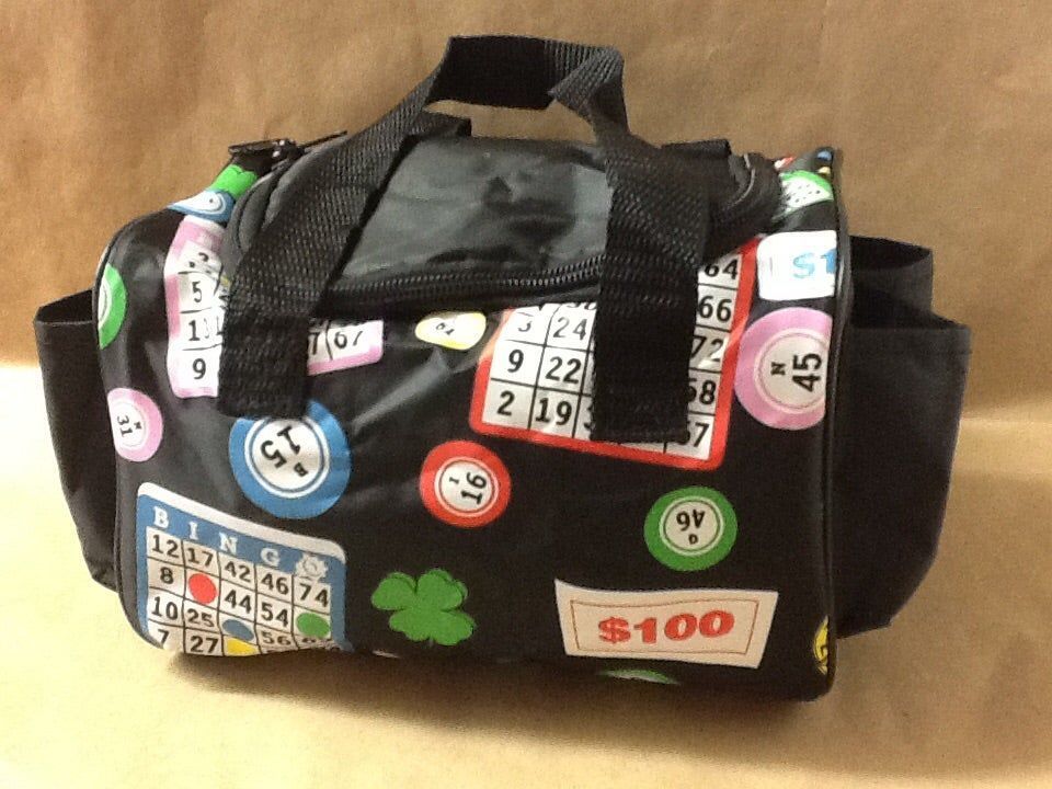 Four Pocket Nylon Bingo Tote - Black