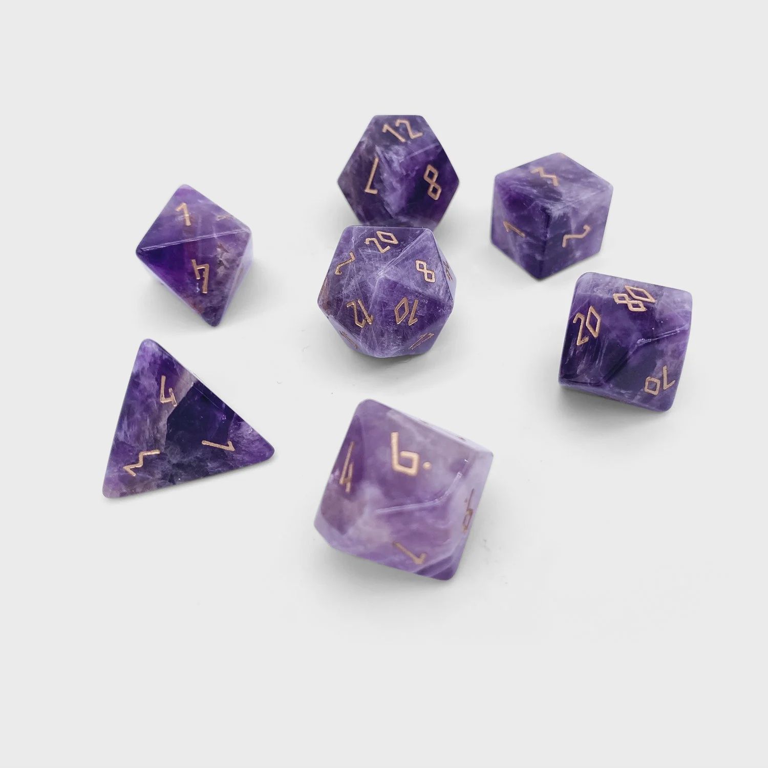 Norse Foundry: Amethyst- Gemstone  Dice 7-Set