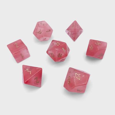 Norse Foundry: Watermelon Candy- Jade Gemstone Dice 7-Set