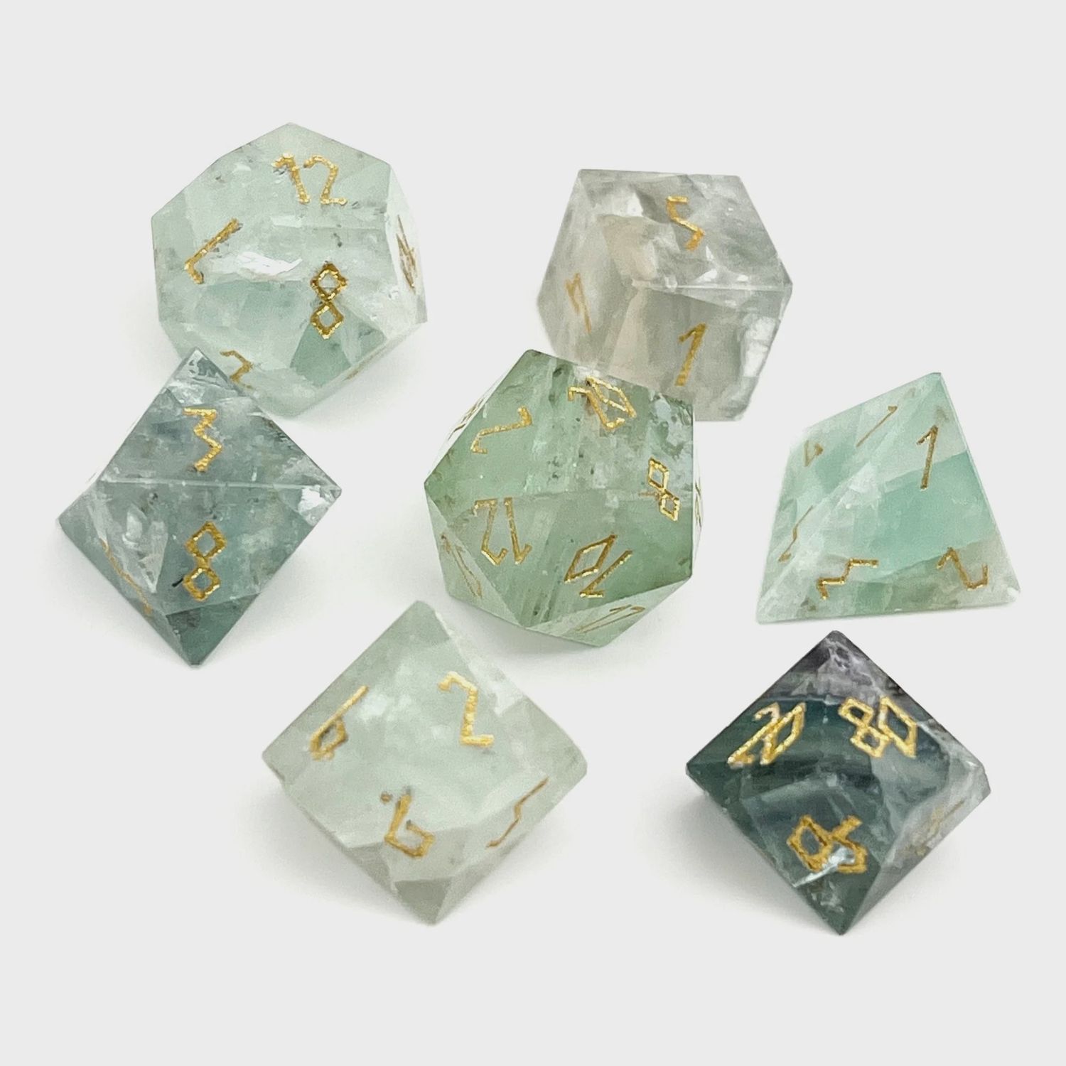 Norse Foundry: Green Flourite- Gemstone Dice 7-Set