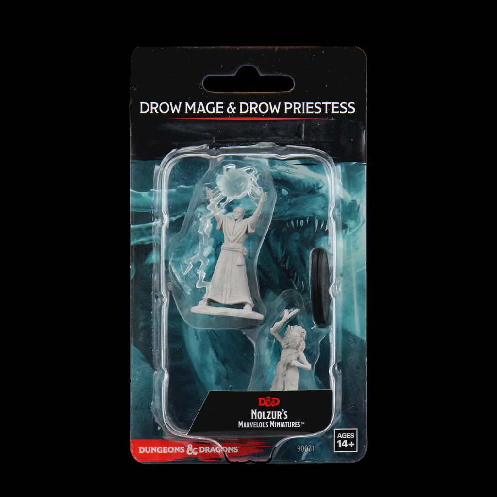 D&amp;D Nolzur&#39;s Marvelous Unpainted Minis: W12 Drow Mage &amp; Drow Priestess