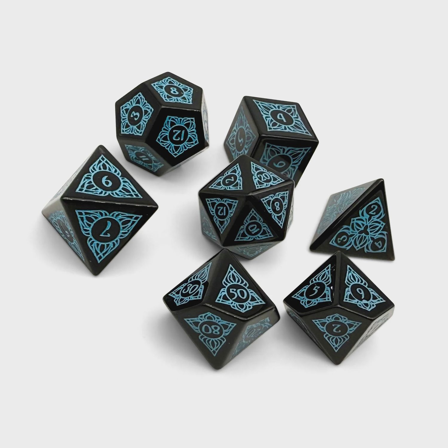 Norse Foundry: Sylvan Weaver Black Obsidian- Gemstone Piece Dice Set