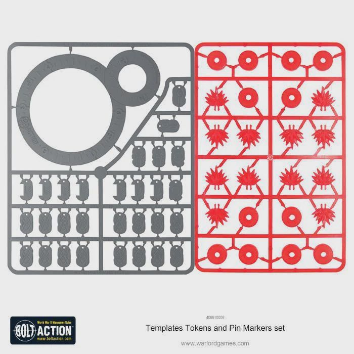 Bolt Action: Templates, Tokens, Pin Markers Set