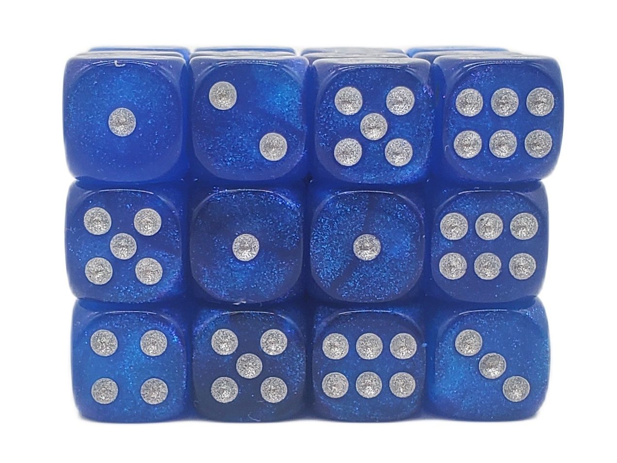 Old School Dice: 36ct 12mm D6 Dice Set: Galaxy - Blue Shimmer