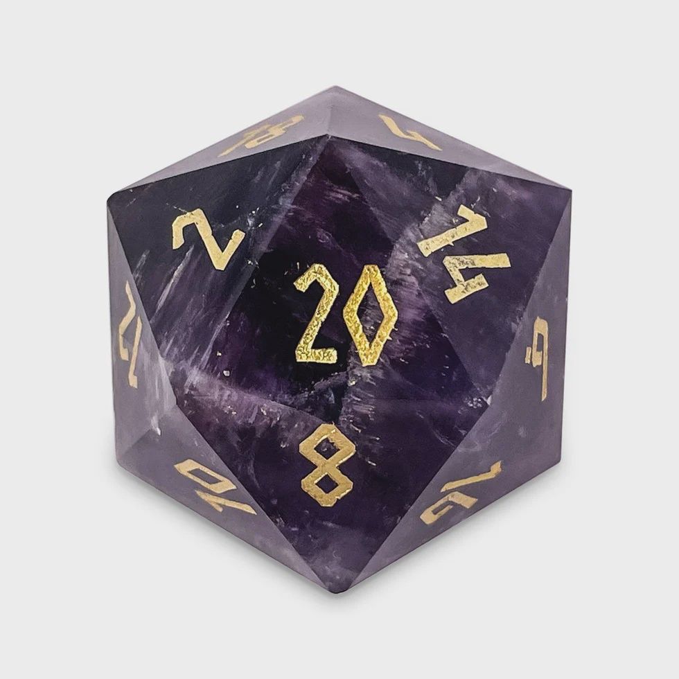 Norse Foundry: Amethyst - Boulder 30mm Gemstone Dice