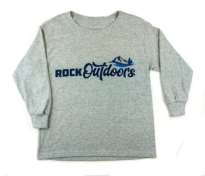 Rock Outdoors Gray YTH Rock Outdoors Logo LS Tee