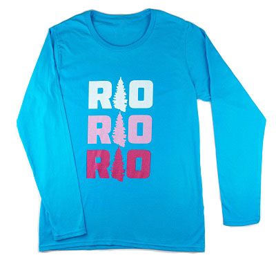 Rock Outdoors Turquoise LS  White/Pink/Red RO Logo Shirt