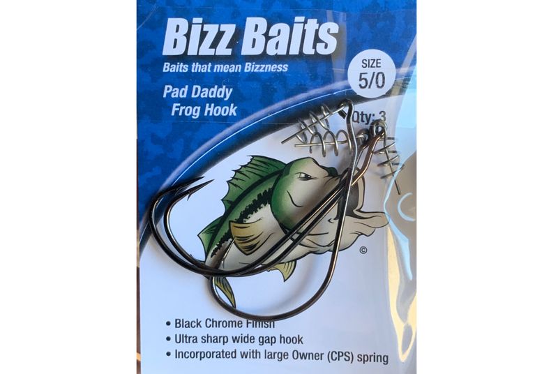 Bizz Baits Pad Daddy Frog Hook sz 5/0 3PK