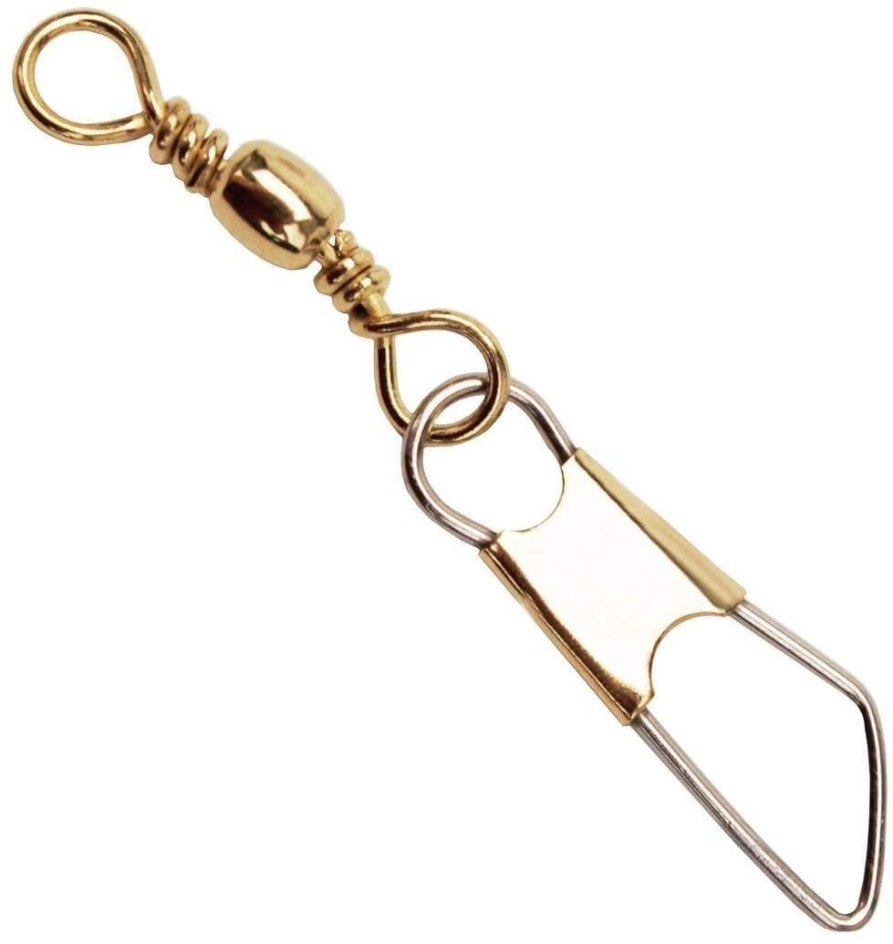 Eagle Claw Brass Barrel Swivel w/ Safety Snap (Size 3)
