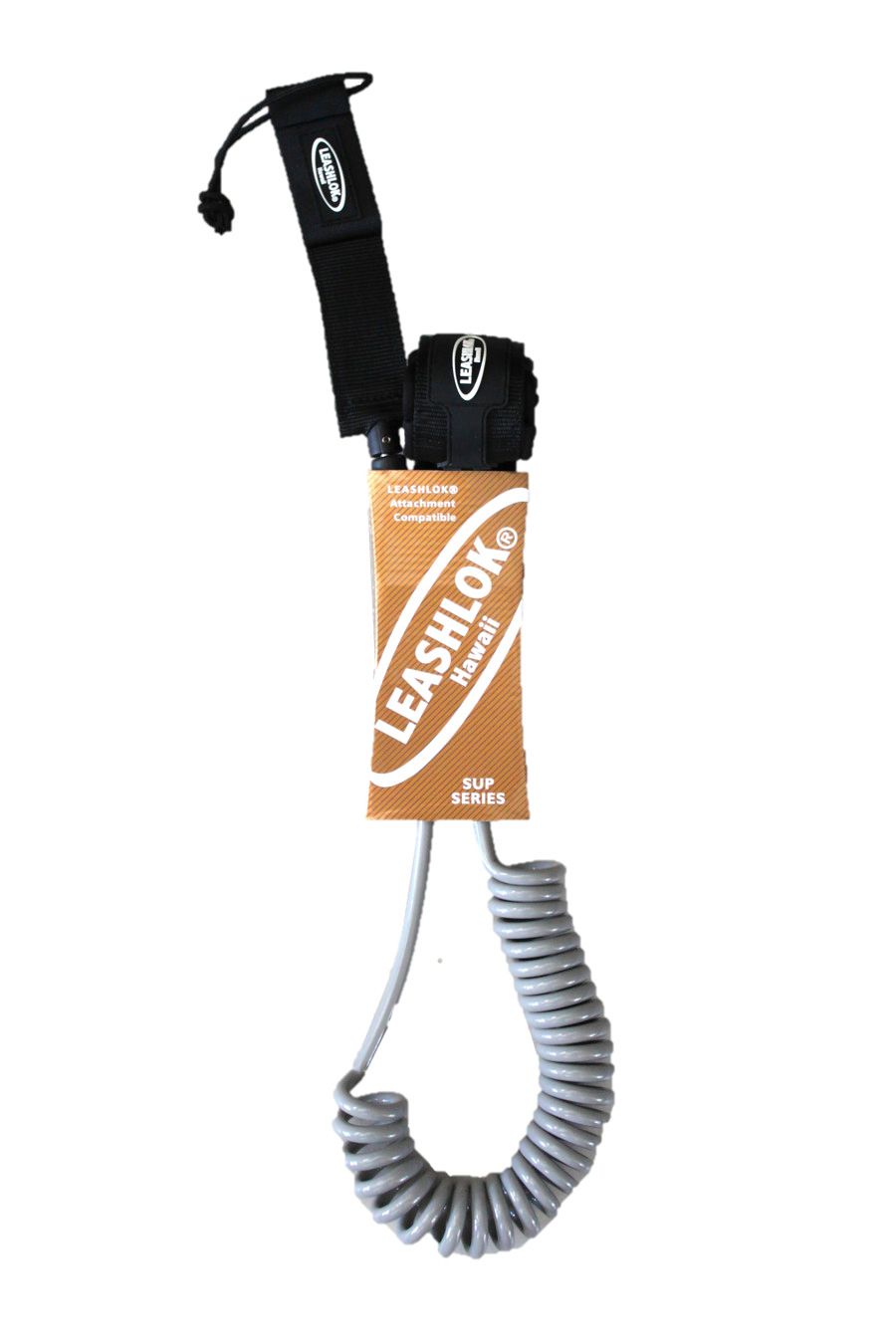LeashLok SUP Coil Leash Gray 10&#39; Ankle