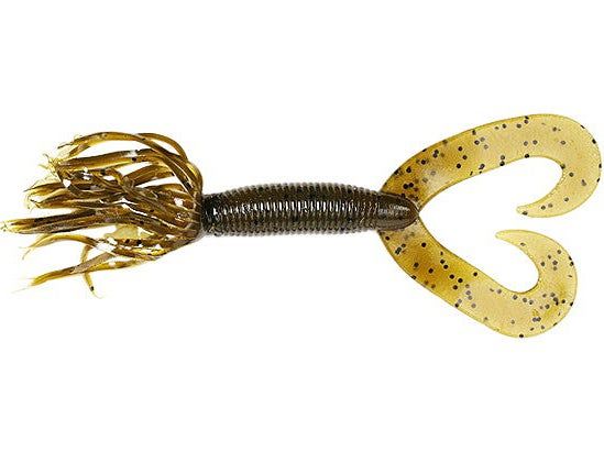 Yamamoto 5" DT Hulu Grub Green Pumpkin/Blk Flake