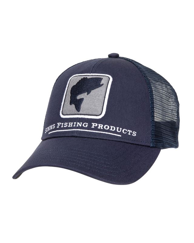 Simms Bass Icon Trucker Hat Admiral Steel