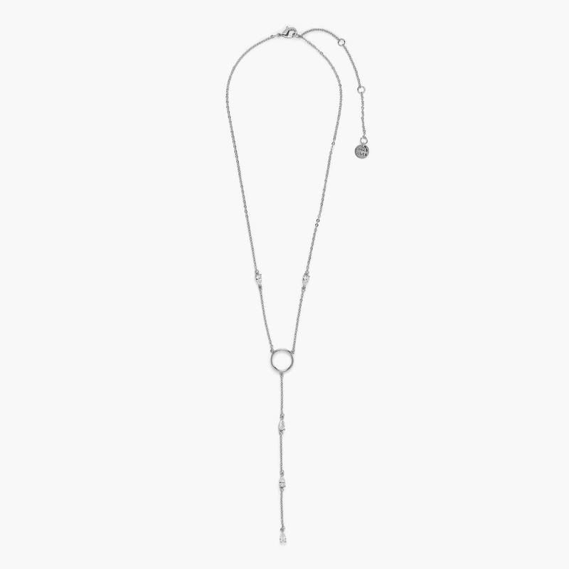 Puravida Crystal Lariat Choker Silver