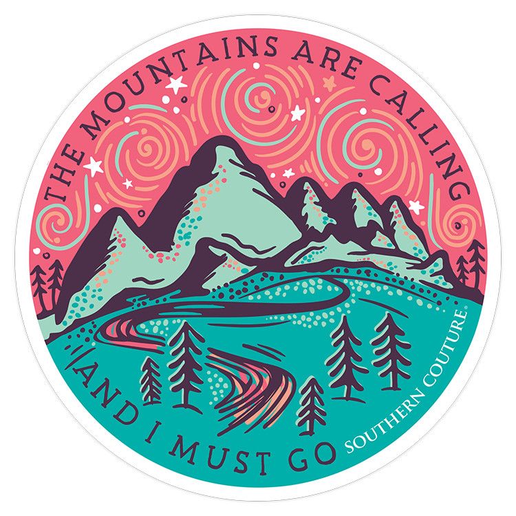Southern Couture Mountains Are Calling Sticker