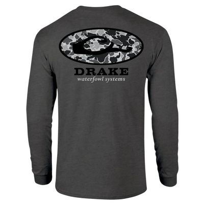 Drake Old School Oval LS Tee Dark Shadow Heather