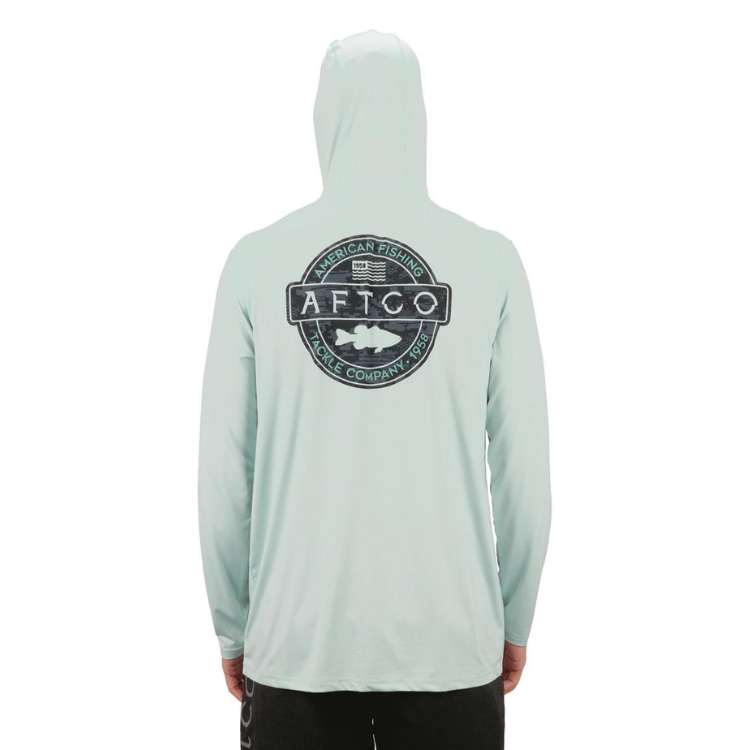 Aftco Bass Patch LS Hooded Performance Shirt