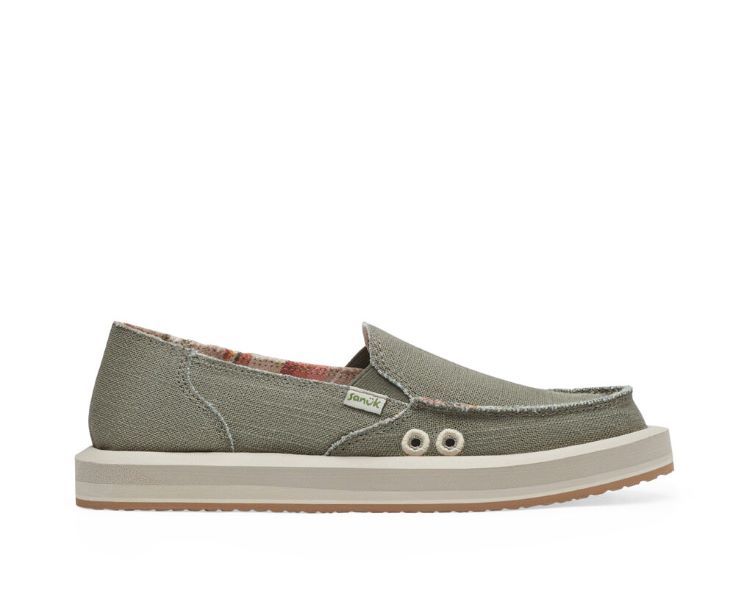Sanuk W Donna St Hemp , Color: Smokey Olive, Size: 5