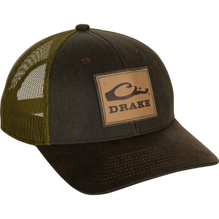 Drake Leather Patch Mesh Back Cap, Color: Brown