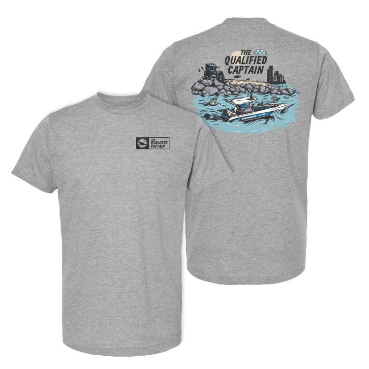 The Qualified Captain Wknd Warrior SS Tee, Color: Heather Grey, Size: SM